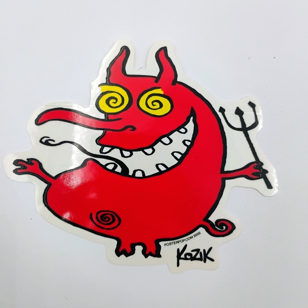 Frank Kozik Red Devil Sticker PosterPop 2002 Lowbrow Toy Art Decal VTG Y2k